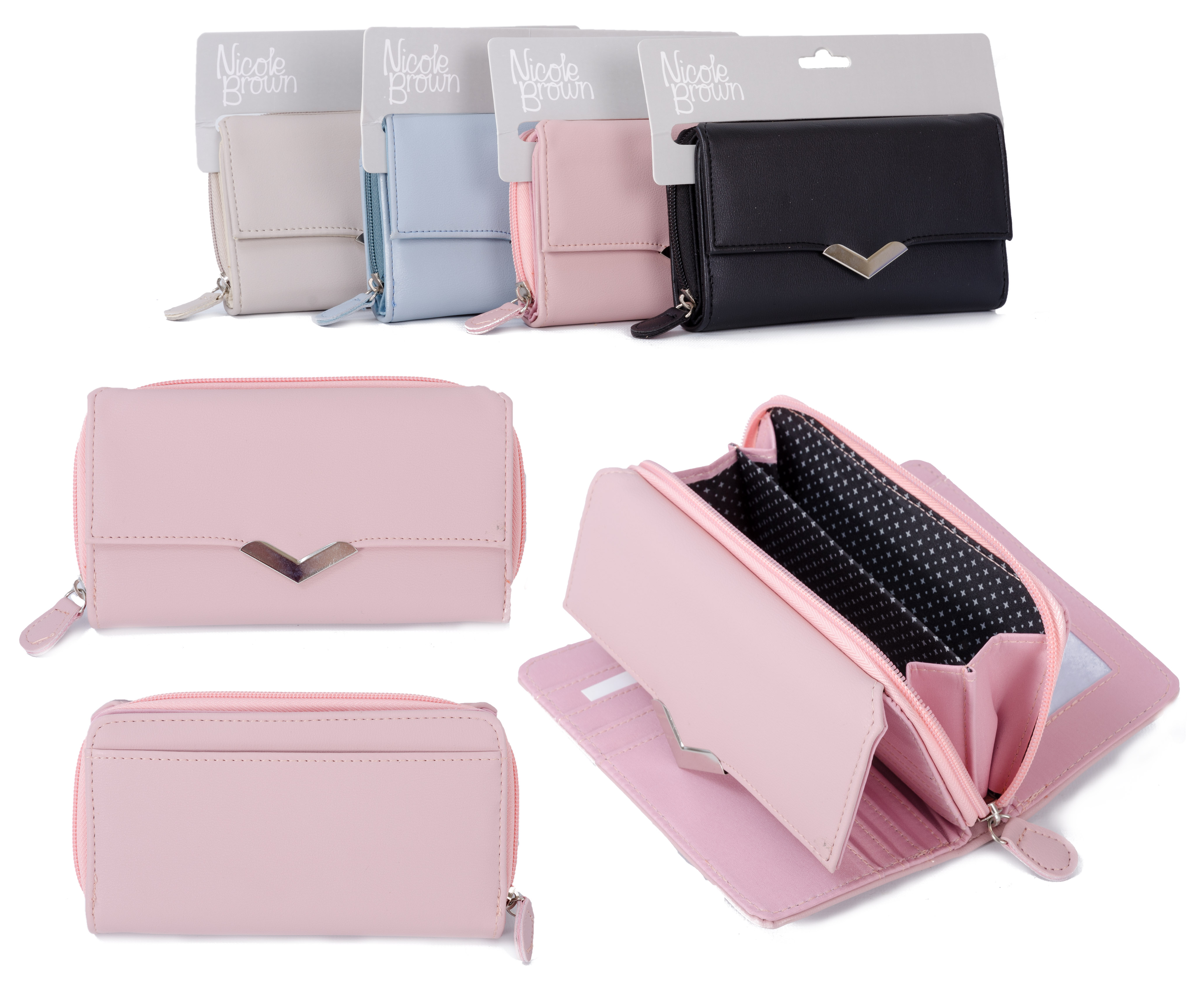 (image for) JBPS172 PINK PU PURSE W/ CENTRAL COIN SECTION